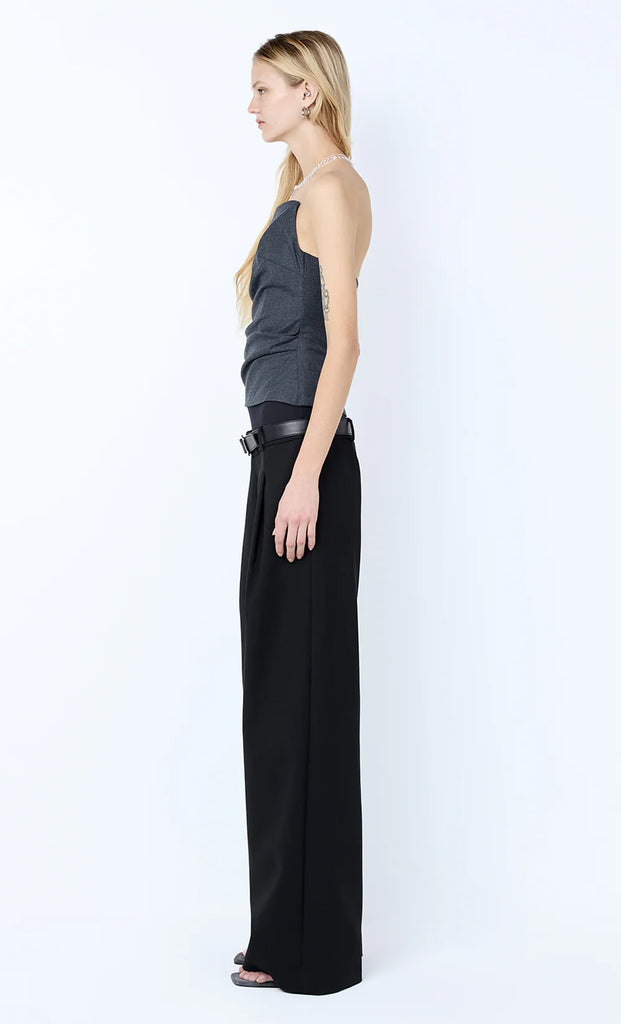 Ellis Asym Strapless Top (Charcoal)
