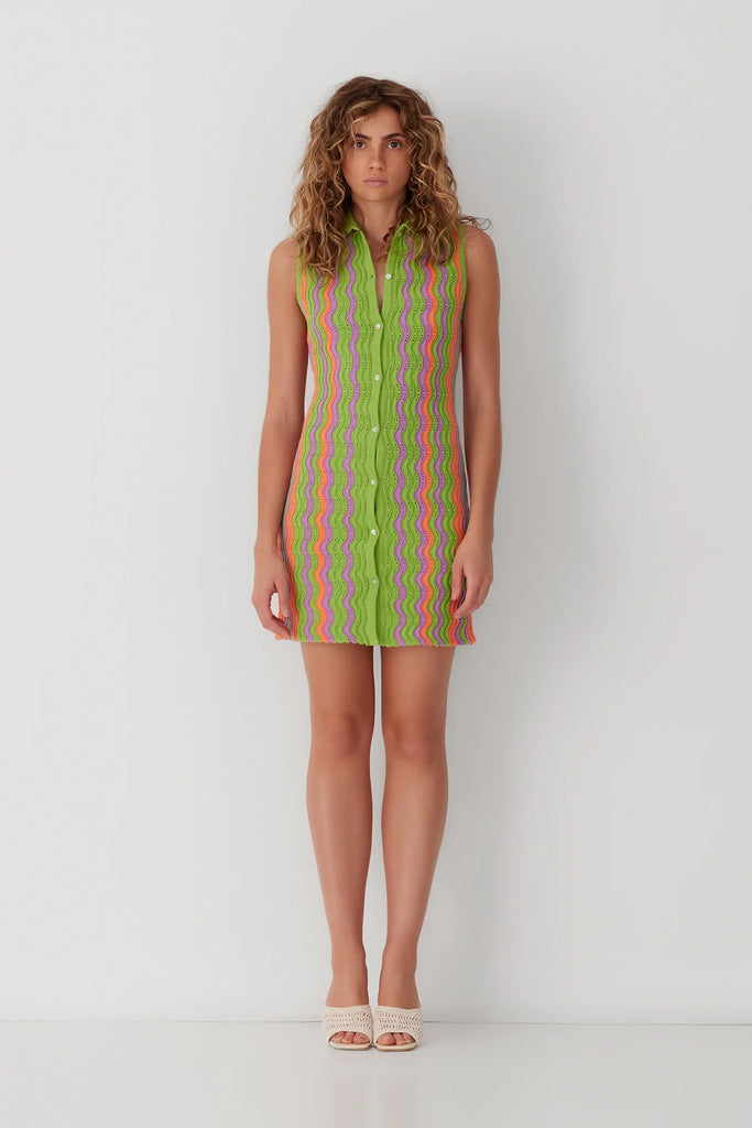 The Wolf Gang Kiki Knit Dress (Lime)