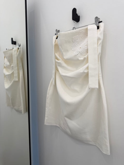 Willow Crochet Mini Dress (White)