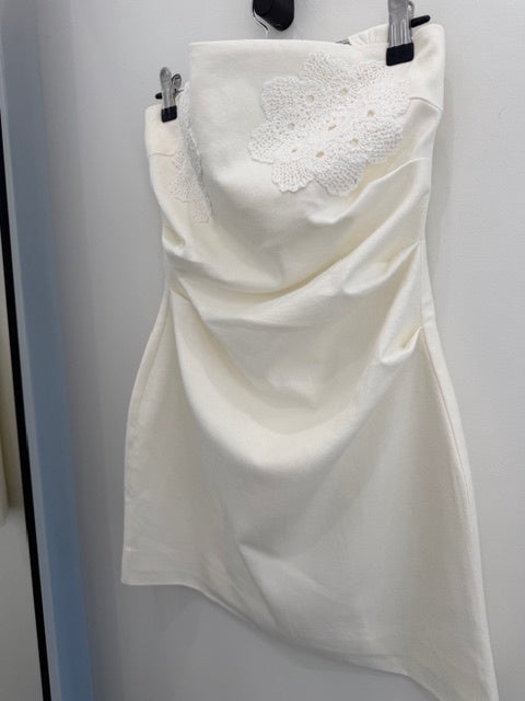 Willow Crochet Mini Dress (White)