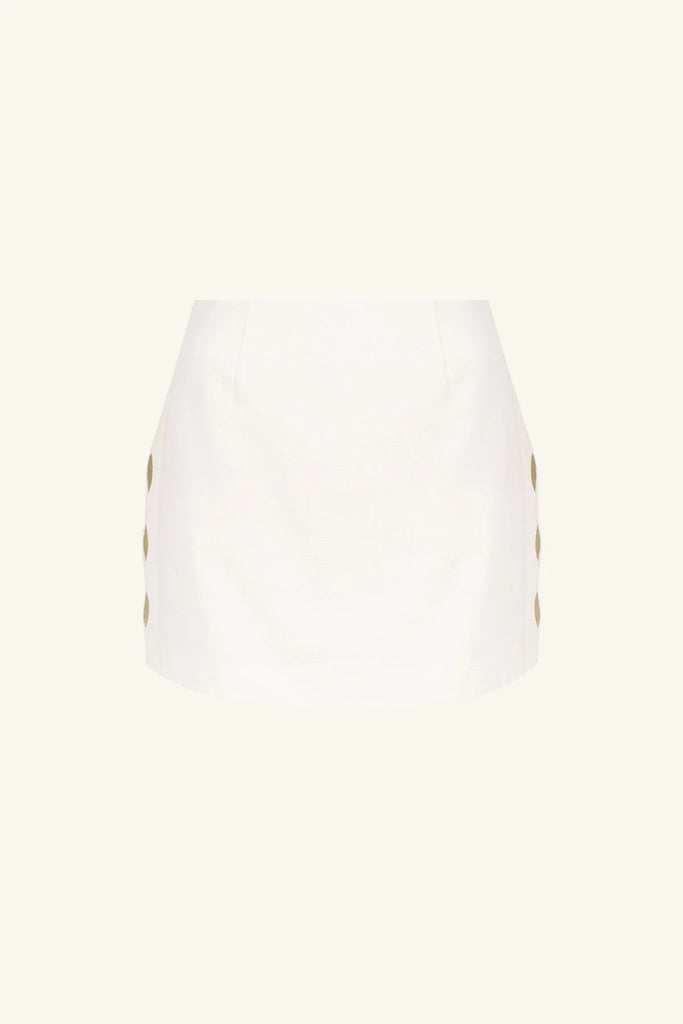 Shona Joy Julieta Scallop Cut Out Mini Skirt (Cream)