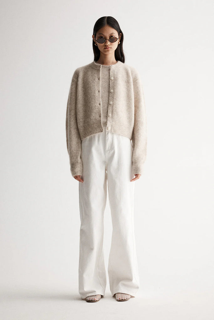 Abigail Wool Cardigan (White Marle)