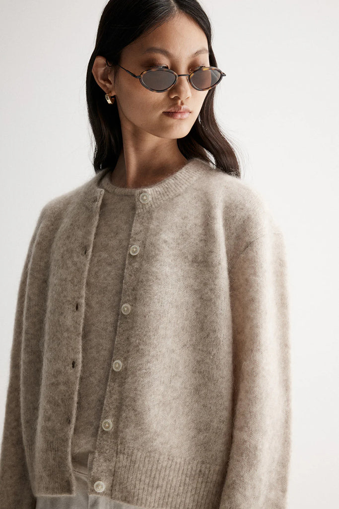 Abigail Wool Cardigan (White Marle)