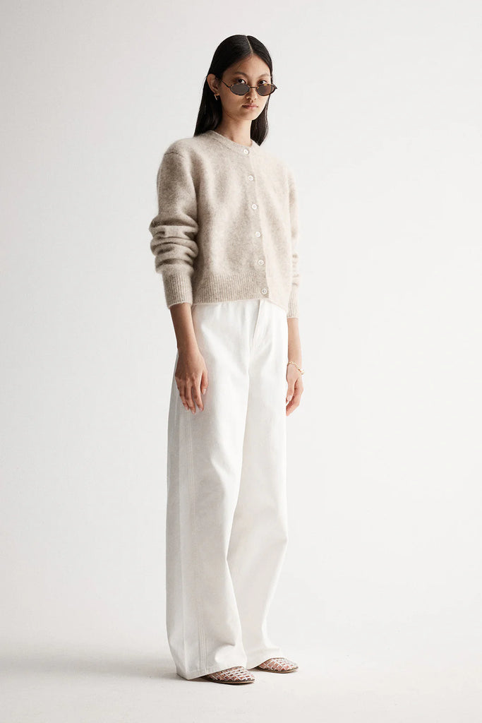 Abigail Wool Cardigan (White Marle)