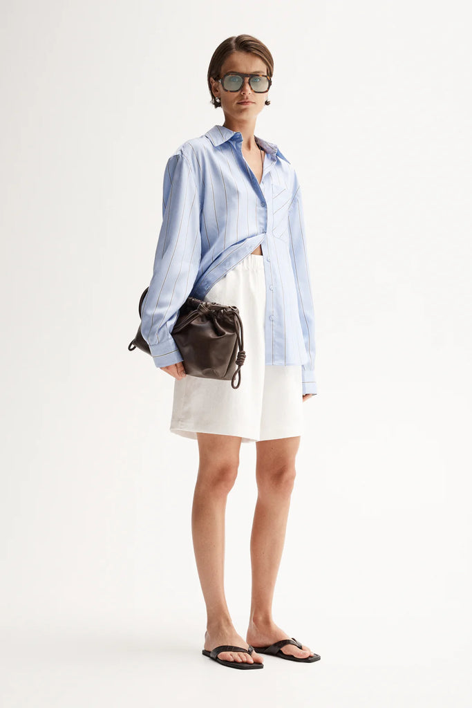 Elka Henry Stripe Shirt (Blue Stripe)