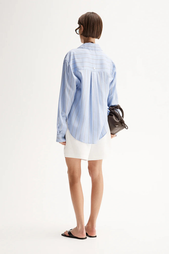 Elka Henry Stripe Shirt (Blue Stripe)