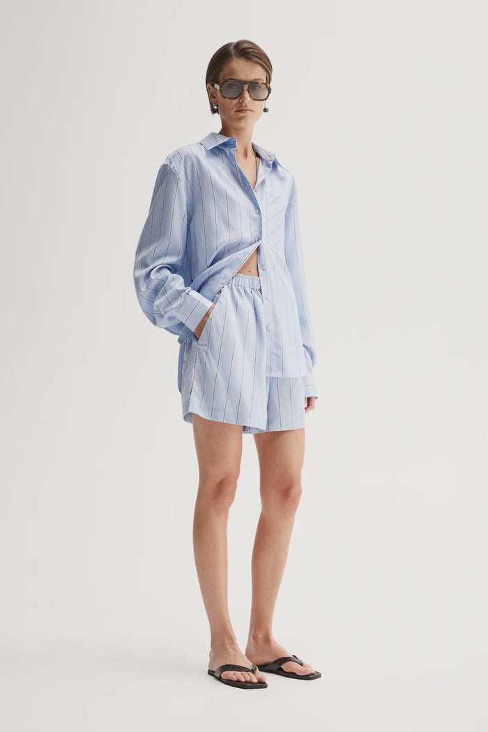 Elka Henry Stripe Shorts (Blue Stripe)