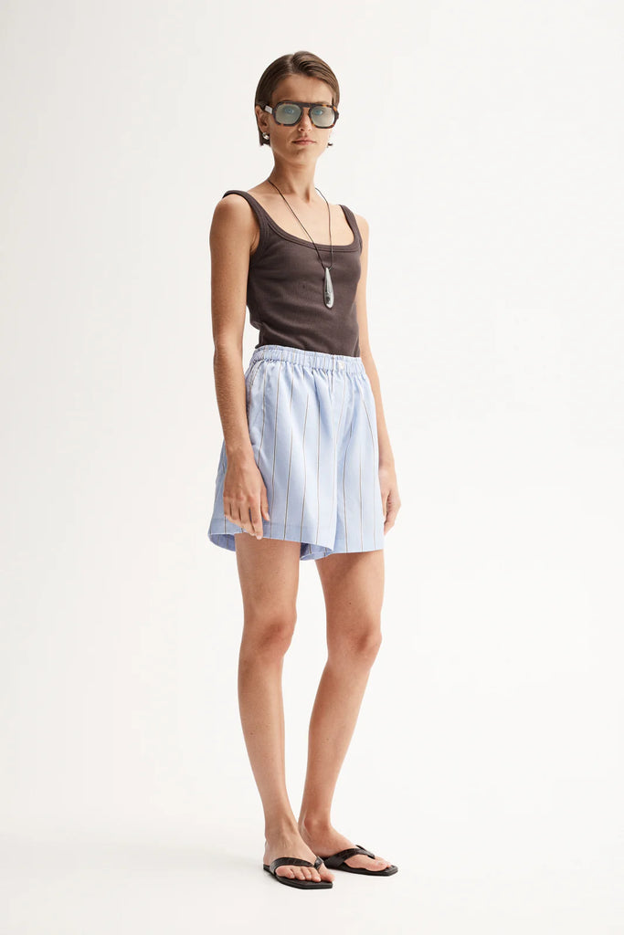 Elka Henry Stripe Shorts (Blue Stripe)
