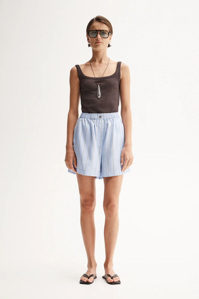 Elka Henry Stripe Shorts (Blue Stripe)
