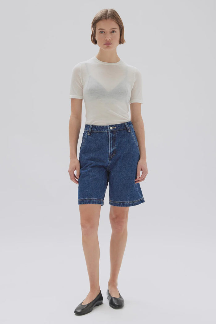 Assembly Label Longline Denim Shorts (Heritage Blue)