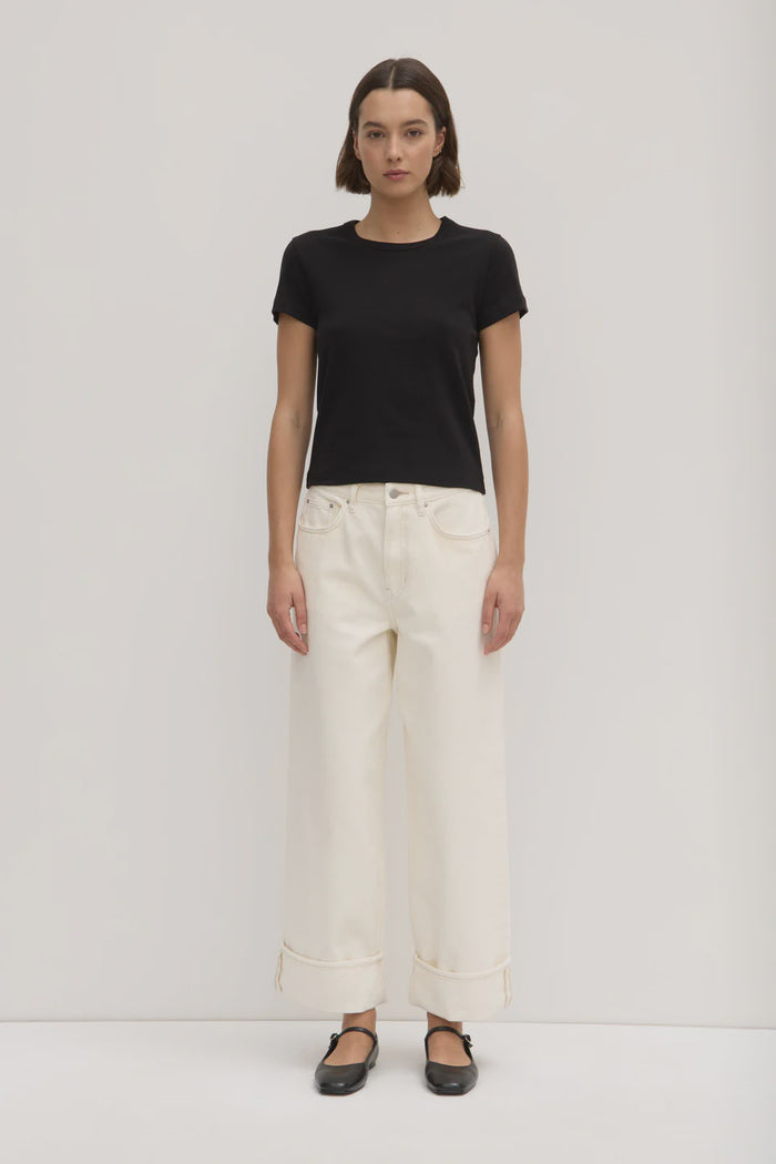 Lyla Cap Sleeve Tee (Black)