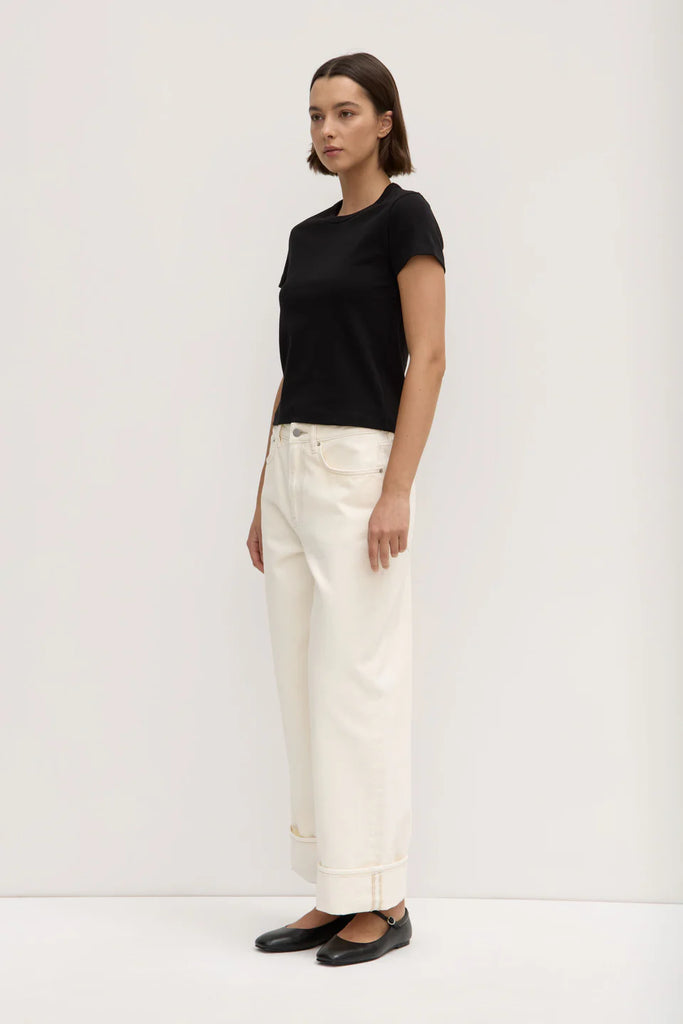Lyla Cap Sleeve Tee (Black)