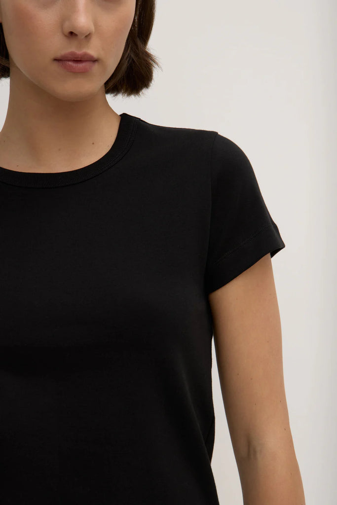 Lyla Cap Sleeve Tee (Black)