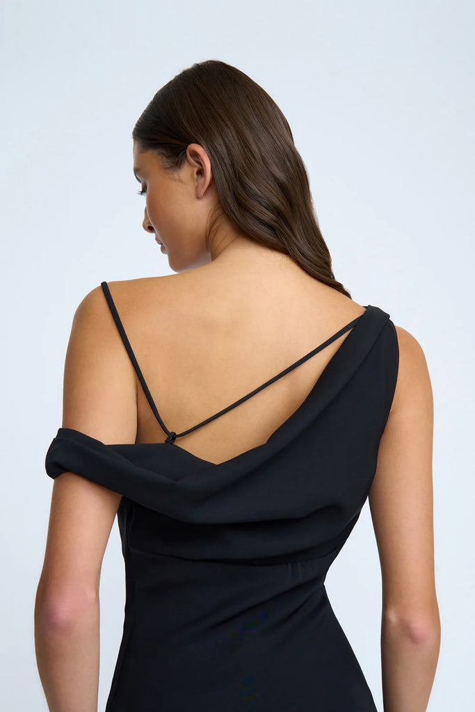 By Johnny Nadel Asymmetrical Split Gown (Black)