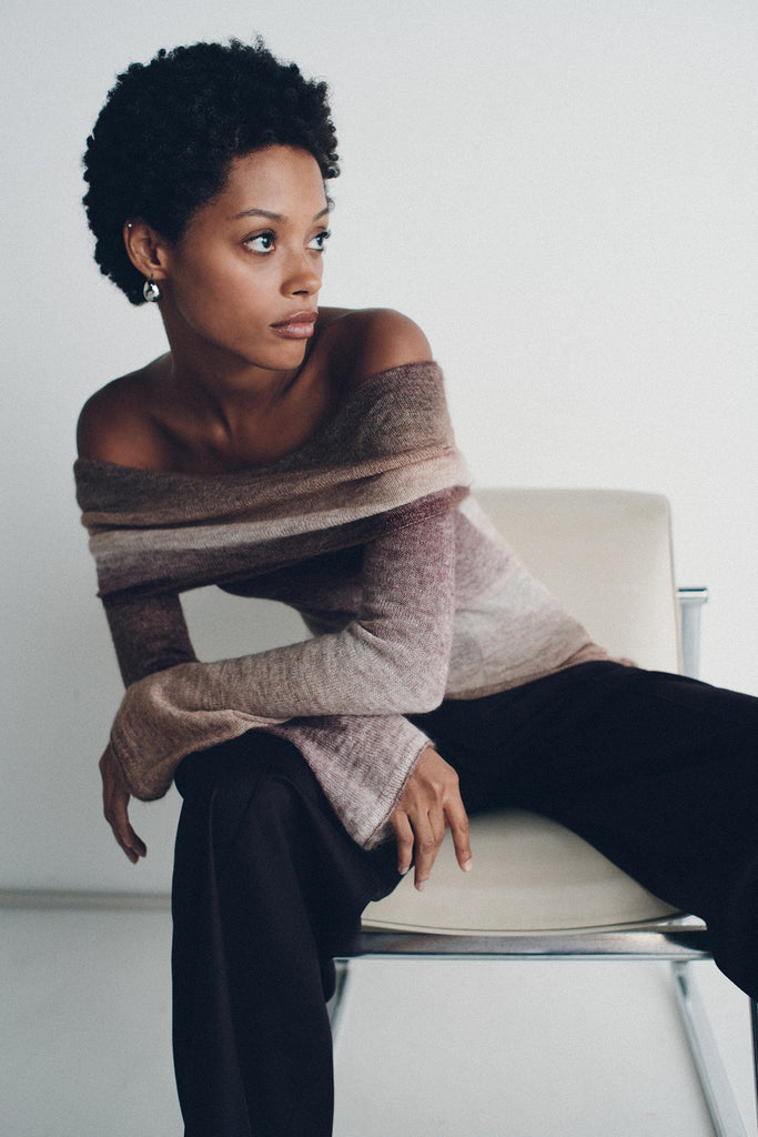 Naziree Knit Top (Mocha Marle)