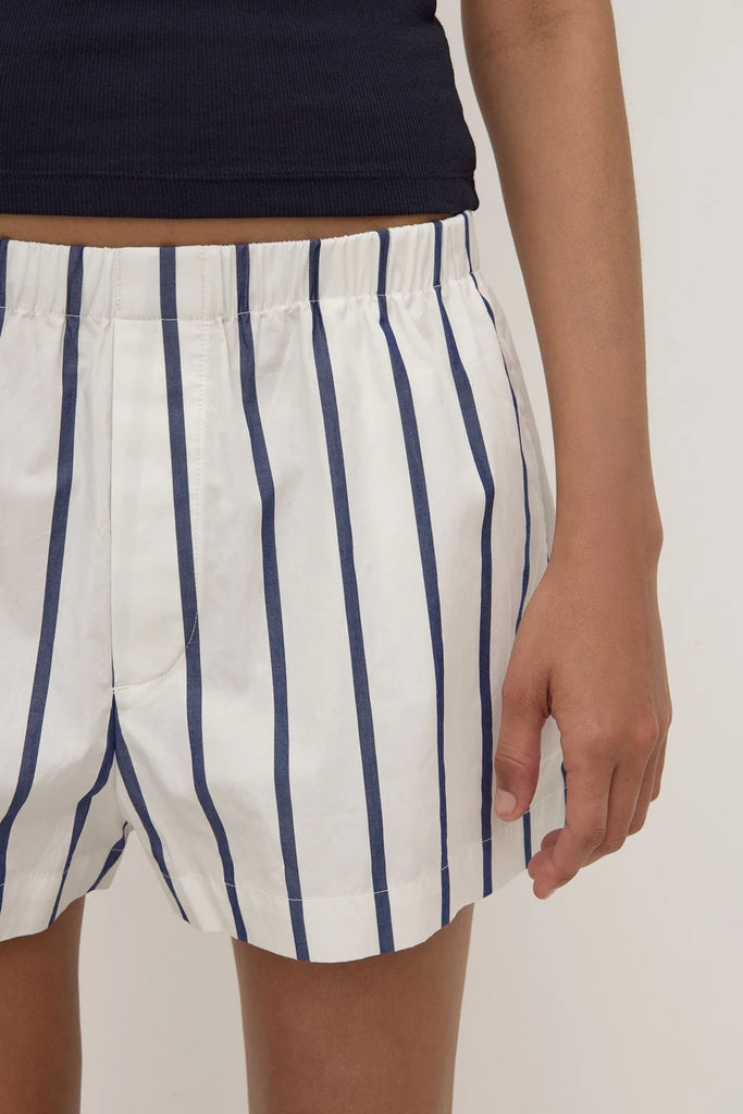 Nara Stripe Short (White/True Navy)