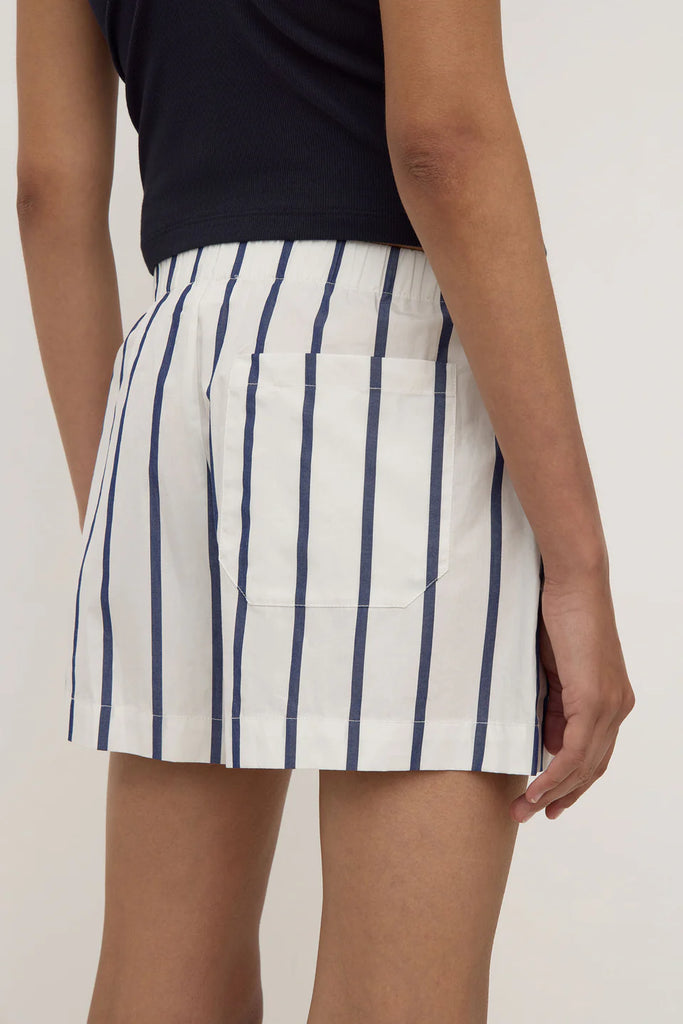 Nara Stripe Short (White/True Navy)