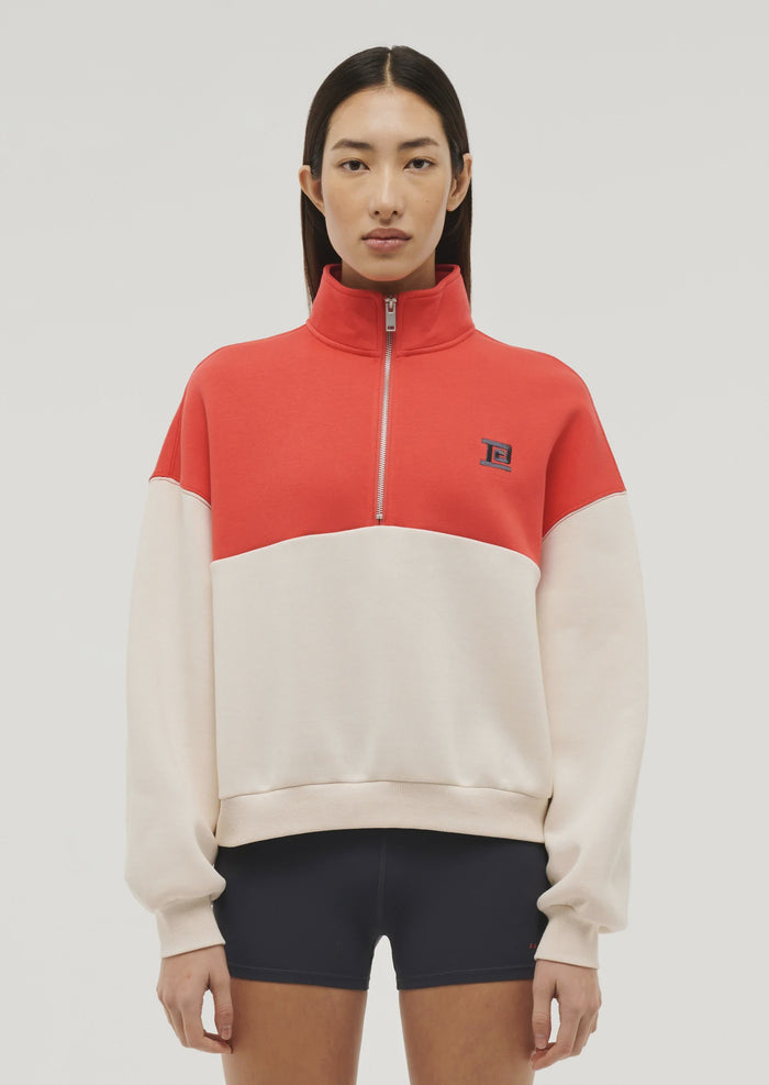 PE Nation Centre Field Sweater (Whisper White/Poppy Red)