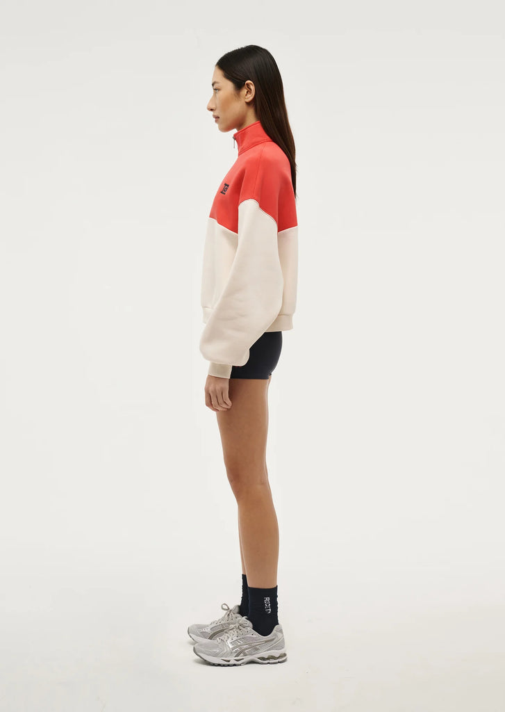 PE Nation Centre Field Sweater (Whisper White/Poppy Red)