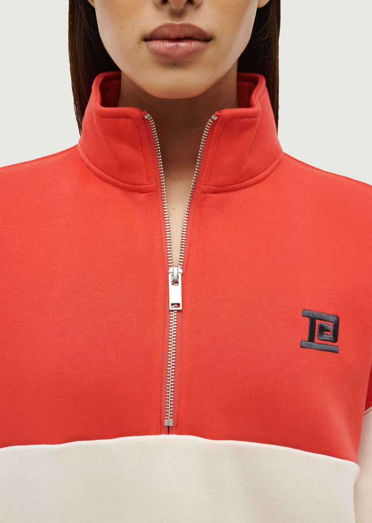 PE Nation Centre Field Sweater (Whisper White/Poppy Red)