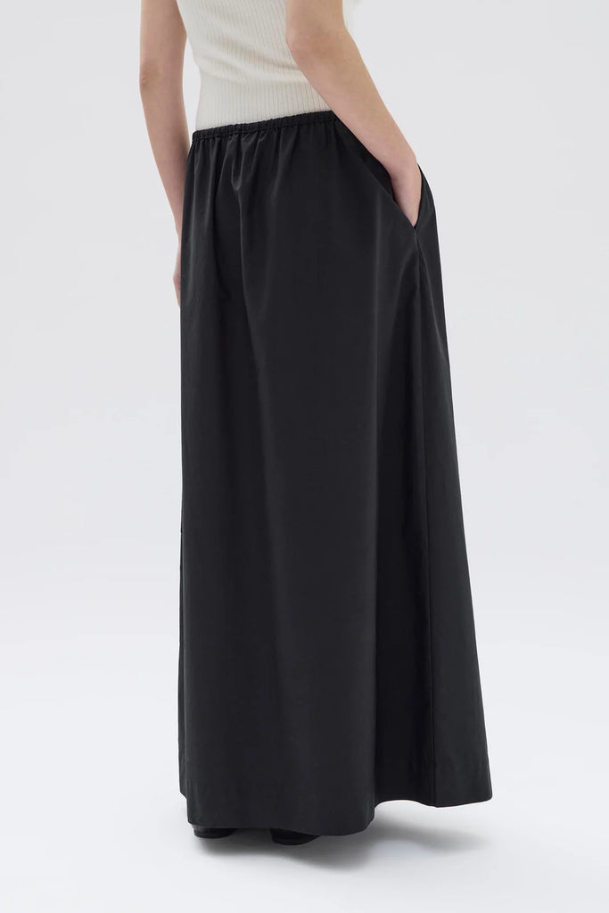 Assembly Label Philipa Poplin Midi Skirt (Black)