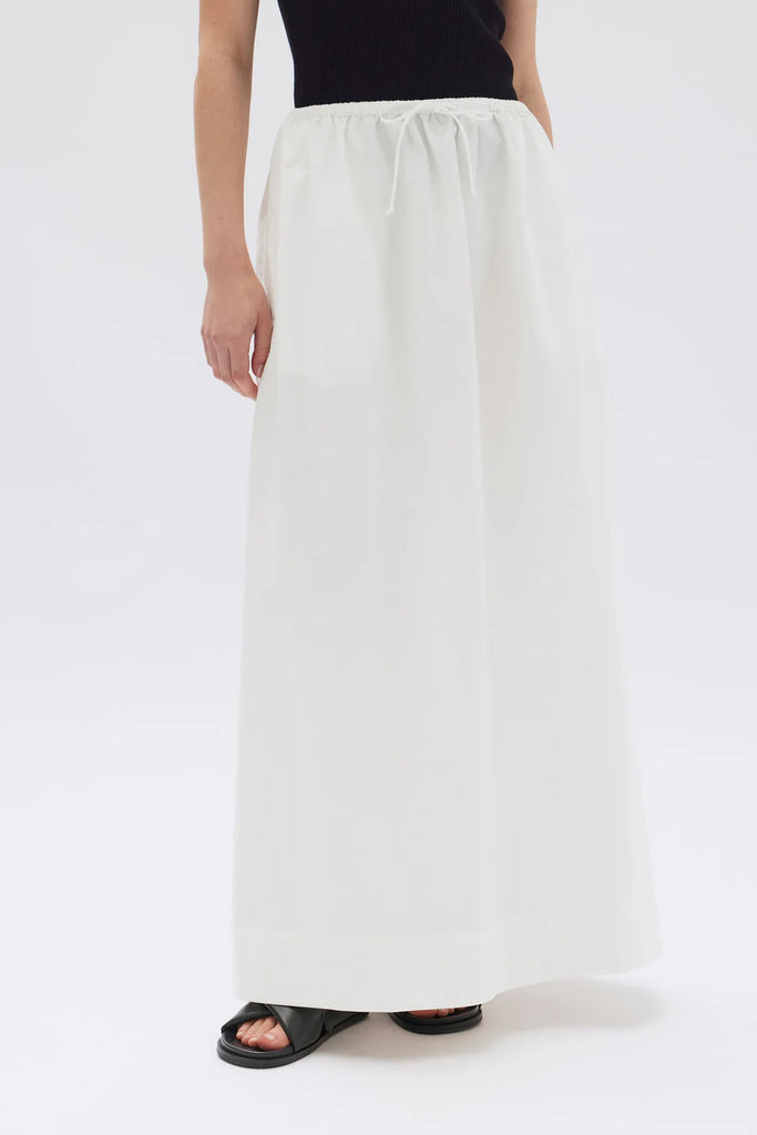 Assembly Label Philipa Poplin Midi Skirt (White)