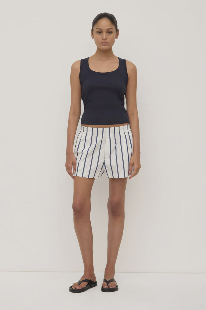 Robyn Scoop Neck Rib Tank (True Navy)