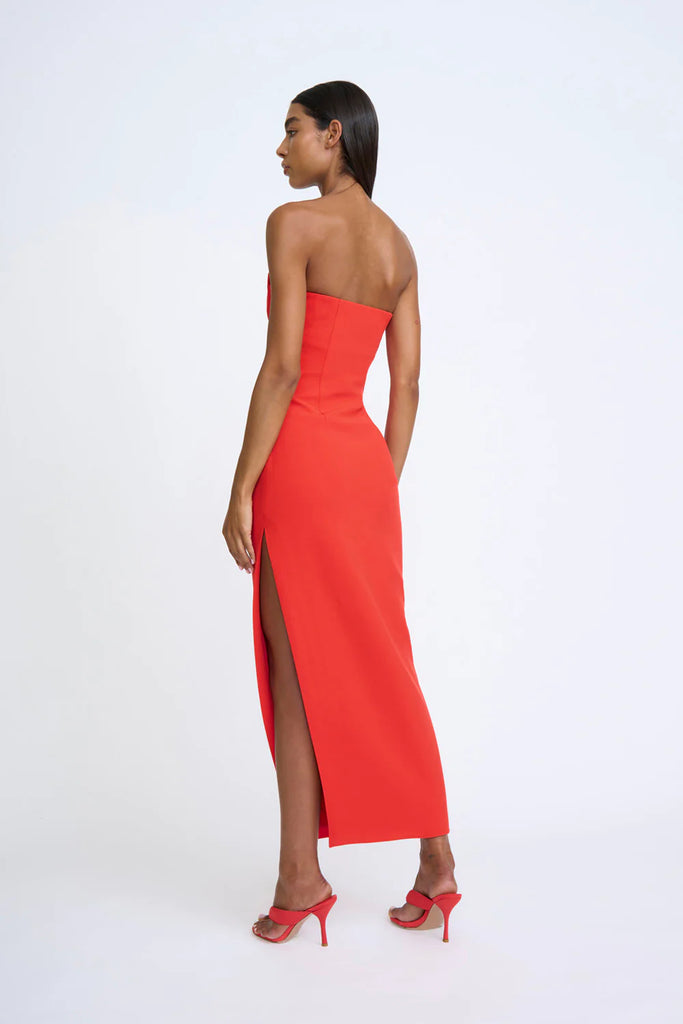 By Johnny Sahana Shell Shape Midi Dress (Scarlet Red)