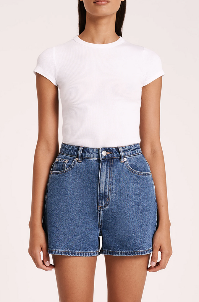 Organic Rib SS Tee (white)