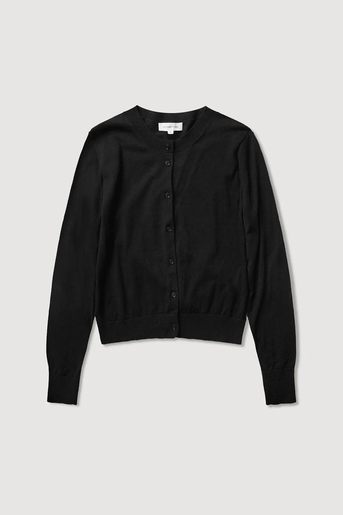 Semra Cotton Cashmere Cardigan (Black)