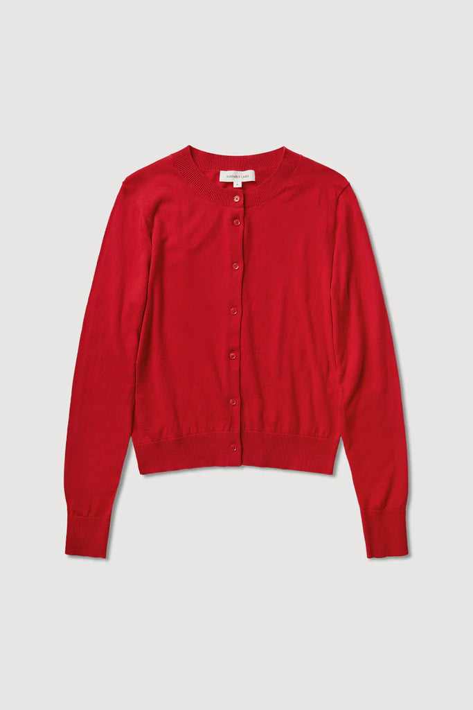 Semra Cotton Cashmere Cardigan (Goji)