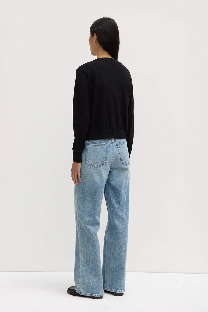 Semra Cotton Cashmere Cardigan (Black)