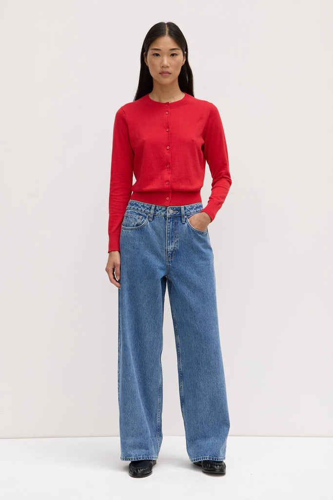 Semra Cotton Cashmere Cardigan (Goji)