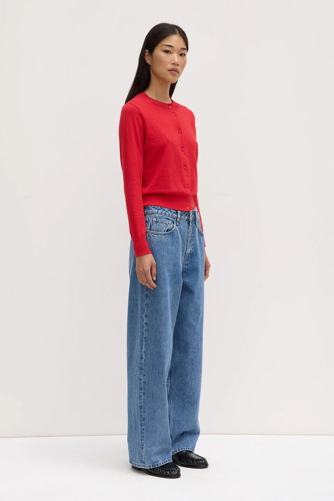 Semra Cotton Cashmere Cardigan (Goji)