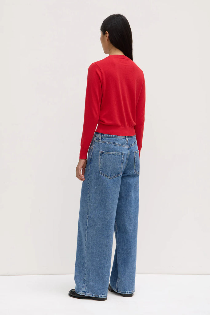 Semra Cotton Cashmere Cardigan (Goji)