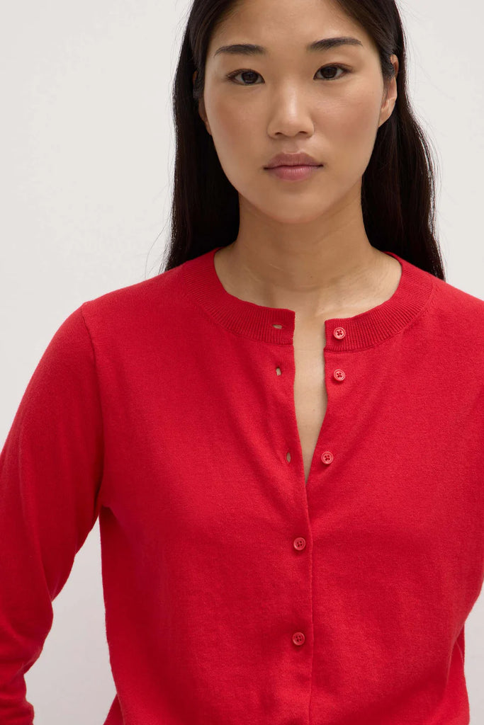 Semra Cotton Cashmere Cardigan (Goji)