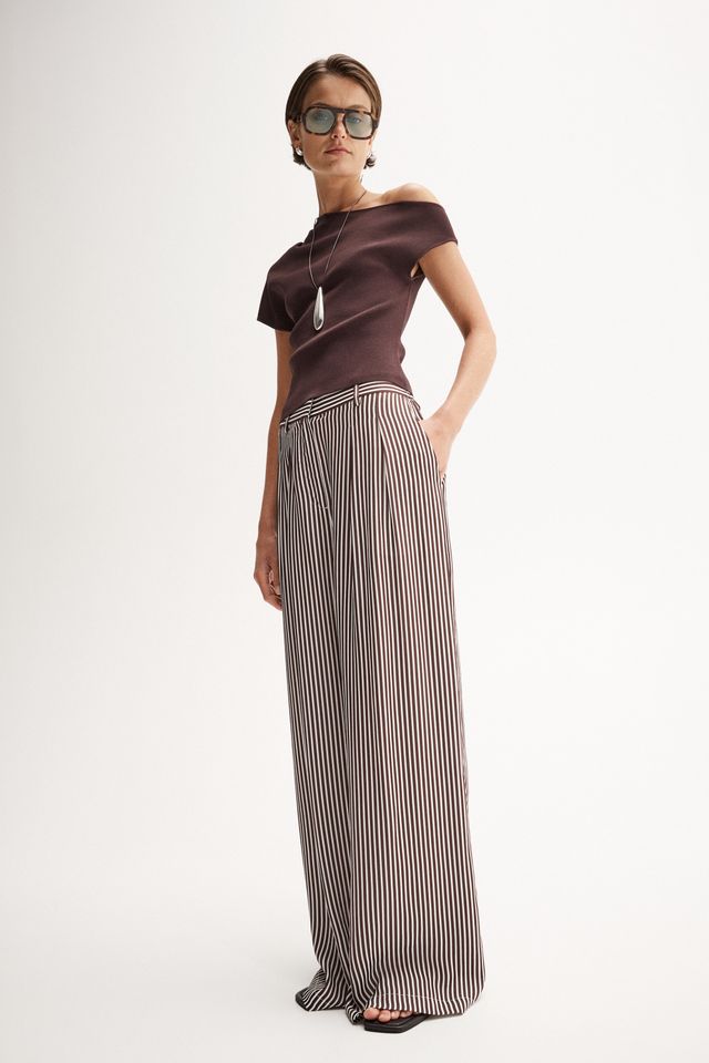Jamie Stripe Pant (Brown Stripe)