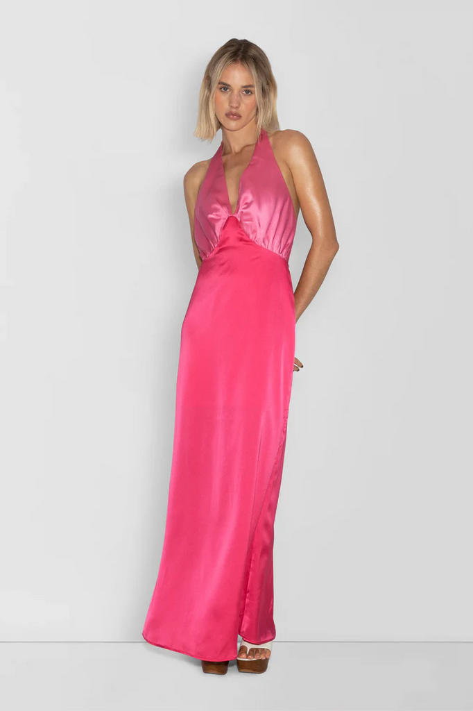 The Wolf Gang Oahu Slip Dress (Hot Pink)