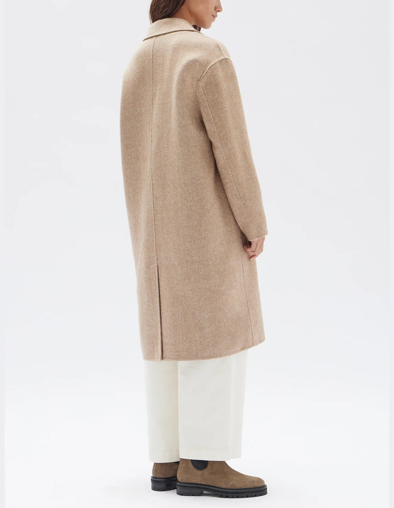 Assembly Label Thea Wool Herringbone Coat (Tan)