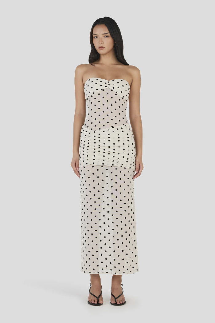 Vanessa Maxi Dress (Cream Polka)