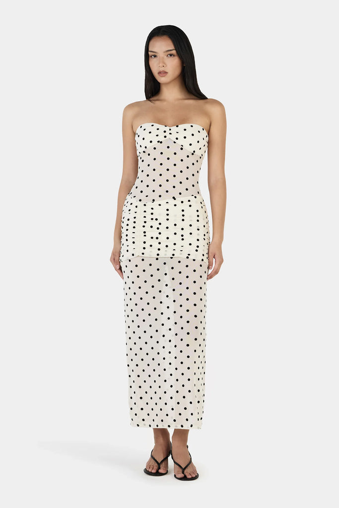 Vanessa Maxi Dress (Cream Polka)