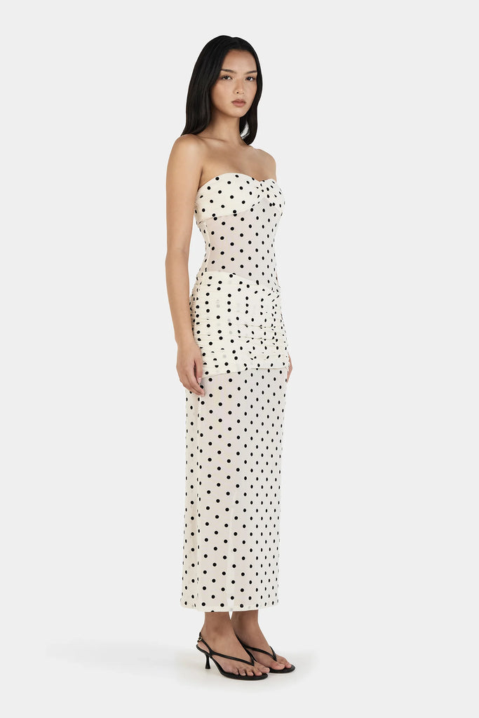 Vanessa Maxi Dress (Cream Polka)