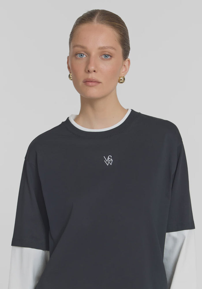 Maximus Long Sleeve Top (Black/White)