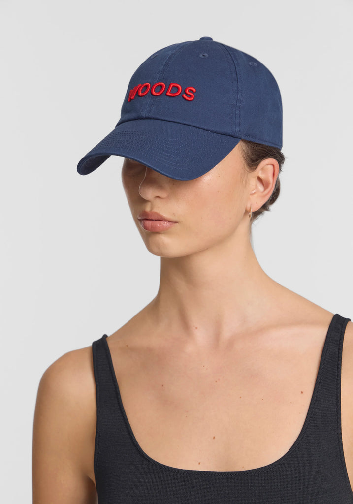 Woods Cap (Navy/Red)