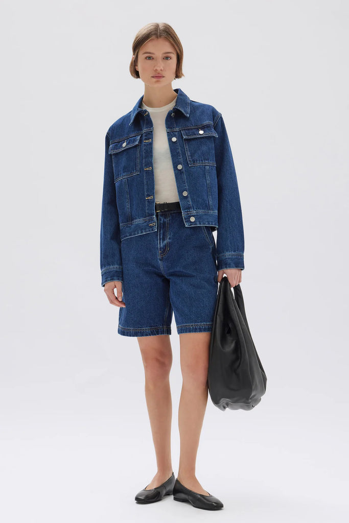 Assembly Label Longline Denim Shorts (Heritage Blue)