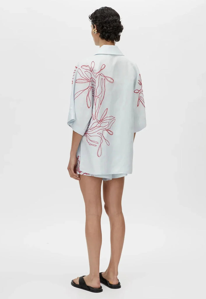 Eviva Embroidered Shirt (Ice Blue)