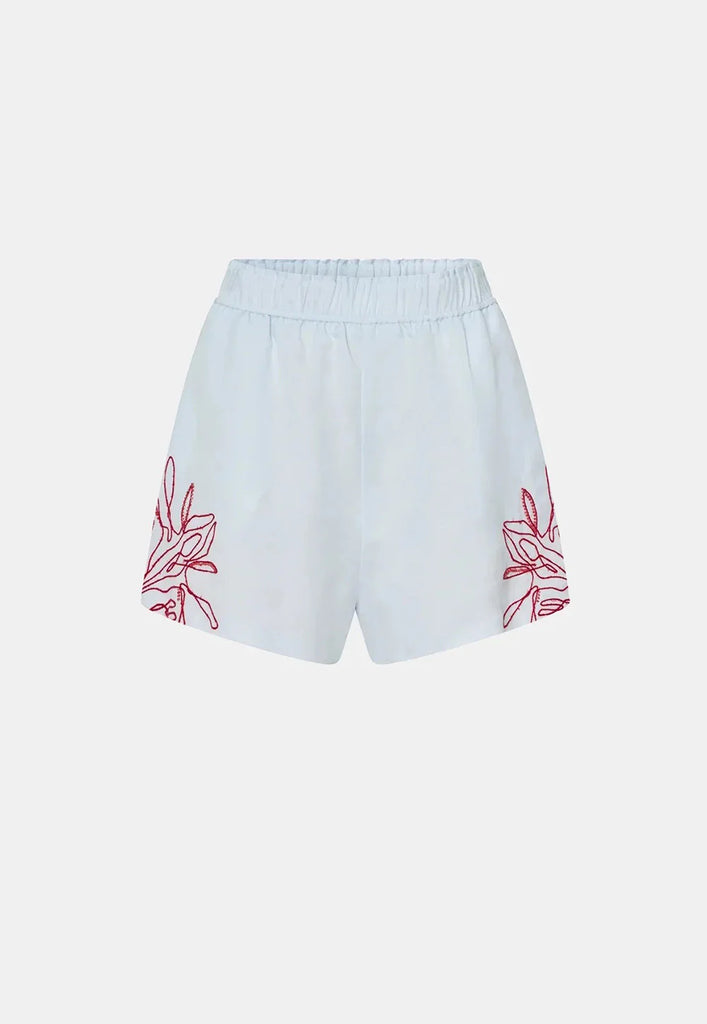 Eviva Embroidered Short (Ice Blue)