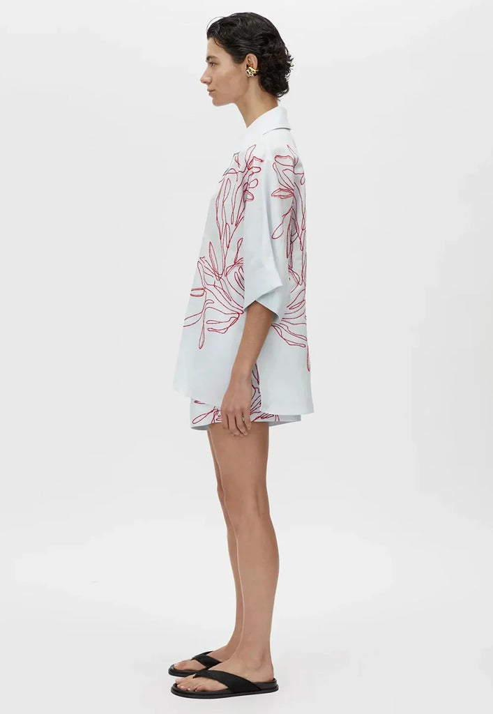 Eviva Embroidered Shirt (Ice Blue)
