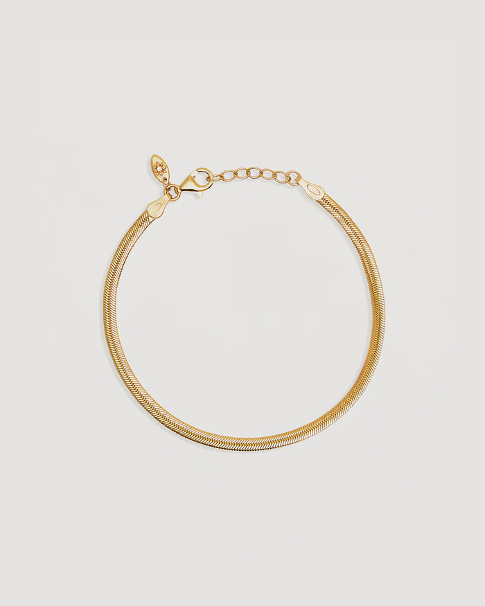 Herringbone Chain Bracelet (18k Gold Vermeil)