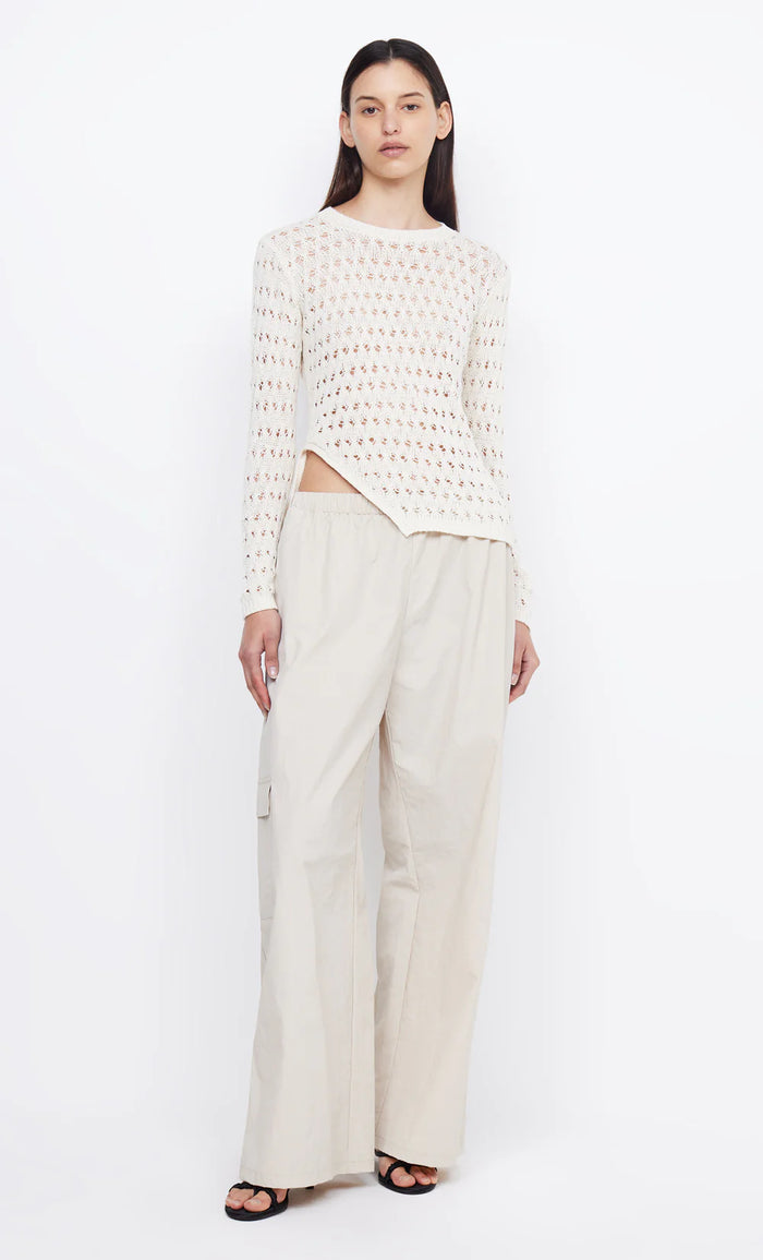 Bec and Bridge Brooke L/S Asym Knit Top in Ivory